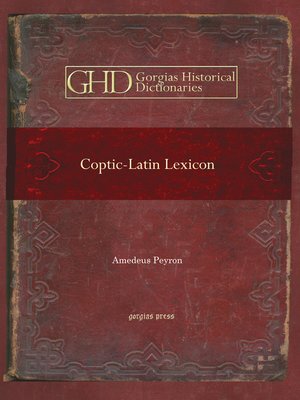 cover image of Coptic-Latin Lexicon